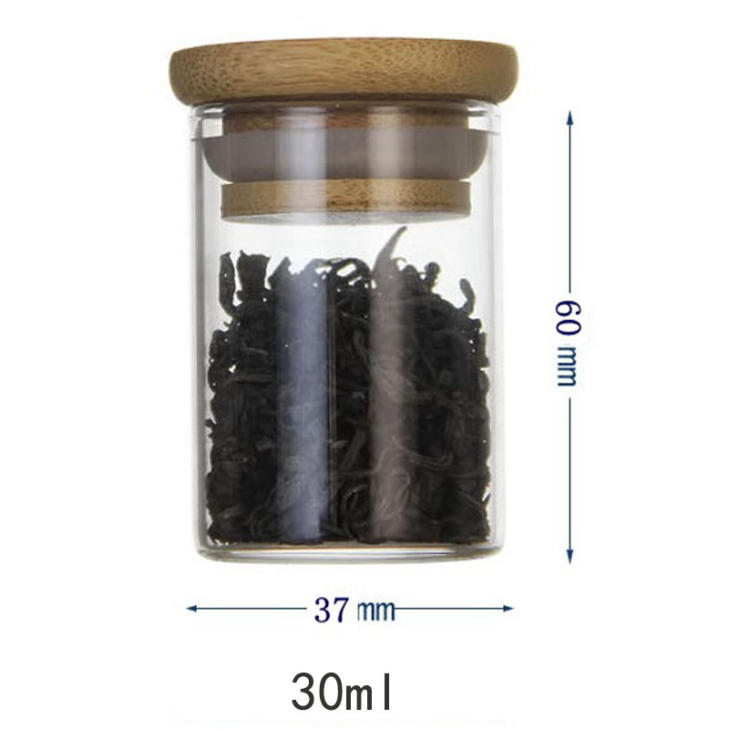 Manufacturers selling jam bottle glass jar with round wooden lids