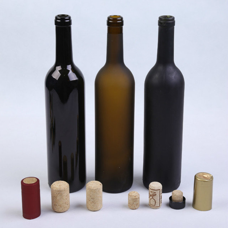 Manufacturers wholesale 375ml 500ml 750ml glass empty wine bottle dark green glass bottles for liquor vodka and whisky