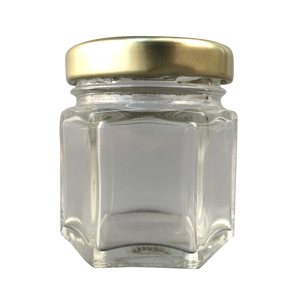 Manufacturers wholesale 45ml hexagon mini glass bottles jar glass