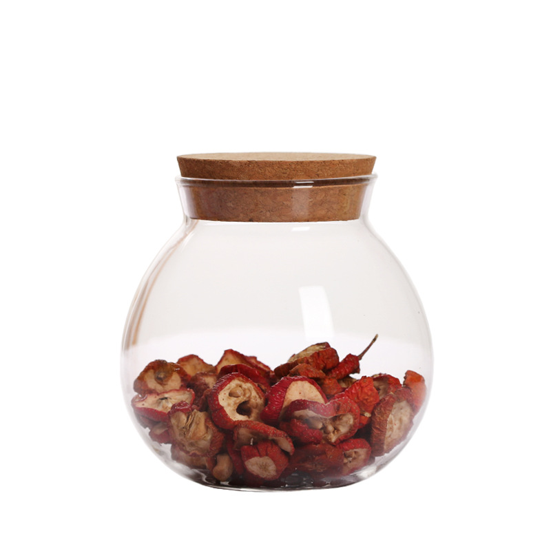 Manufacturers wholesale heat resistant  glass tea jars 500 ml empty glass food storage containers  with bamboo lids