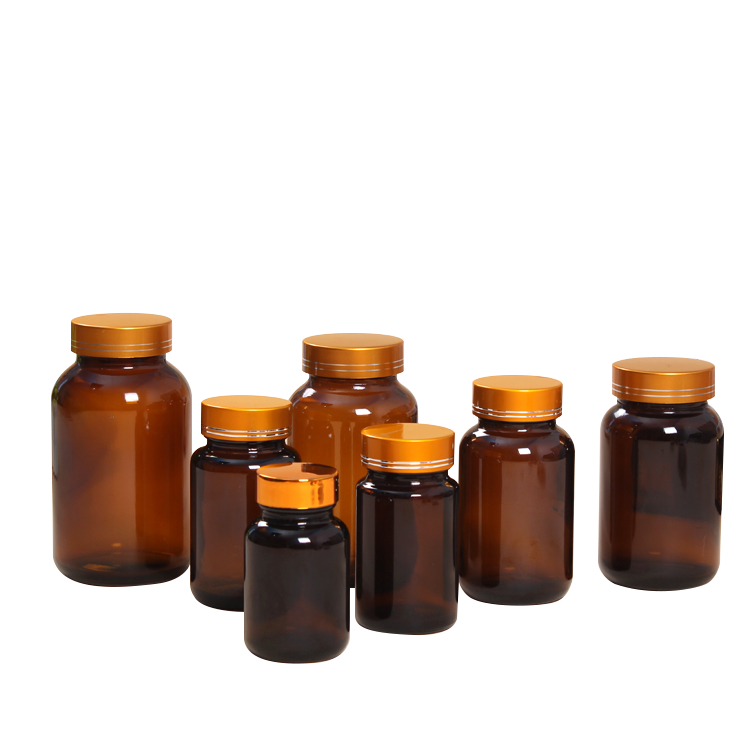 Manufactures Direct Sale Unique Medicine Capsule Glass Bottle With Cap