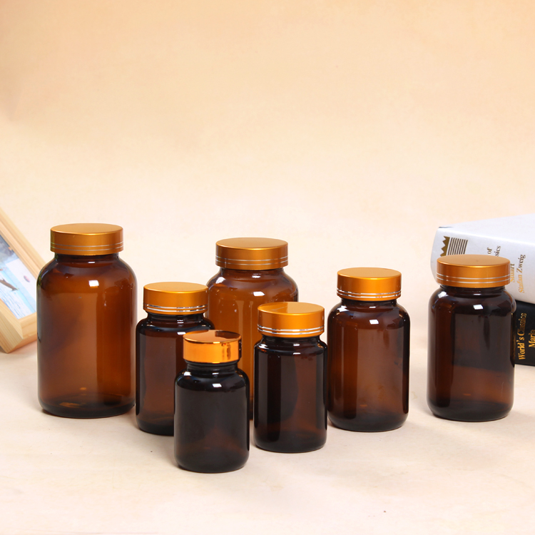 Manufactures Direct Sale Unique Medicine Capsule Glass Bottle With Cap