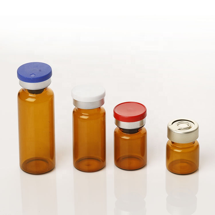 Manufacturing 10ml headspace crimp tubular clear glass vial with butyl stopper flip top cap