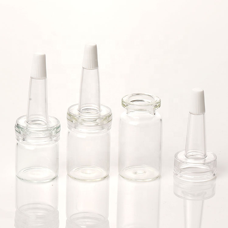 Manufacturing 10ml headspace crimp tubular clear glass vial with butyl stopper flip top cap