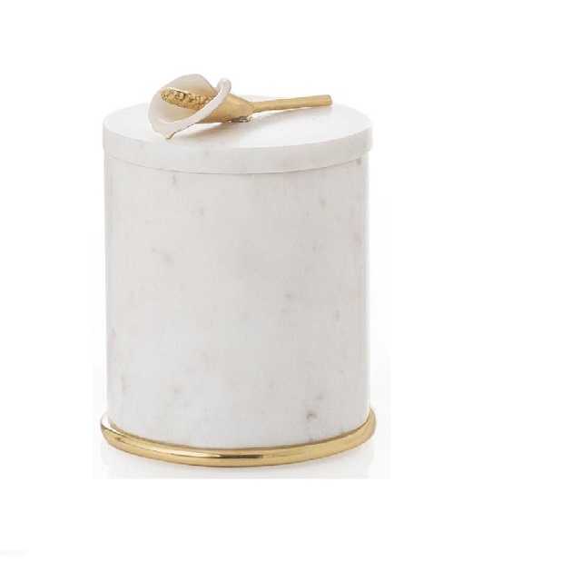 Marble & Calla Lilly Flower Kitchen Canister