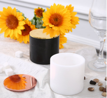 Marble Salt Bowl Kitchen Canister Stone with Lid