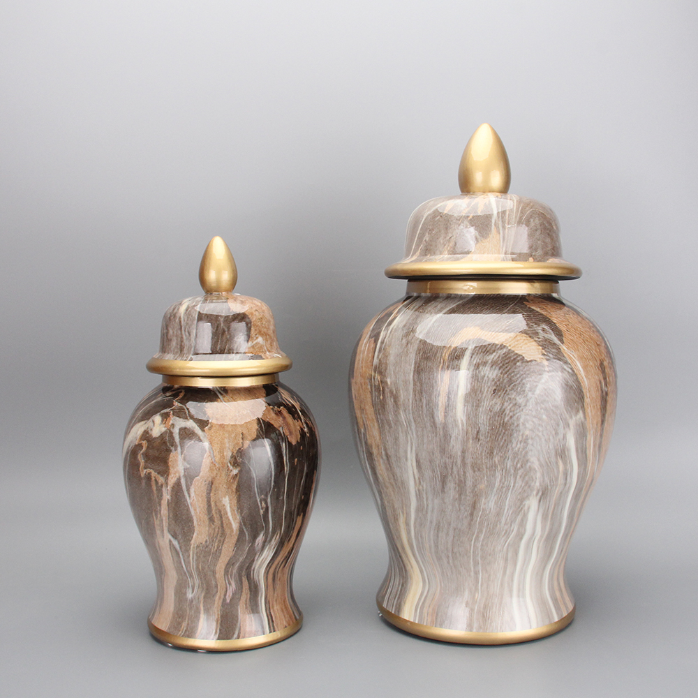Marble canister storage jar sets ceramic canister home decor marble jar