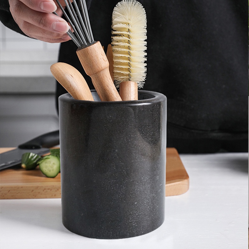 Marble spoon chopsticks storage tube set home cylinder barrel kitchen spoon artifact
