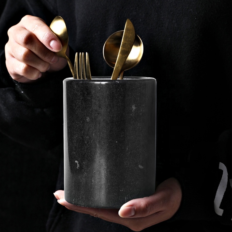 Marble spoon chopsticks storage tube set home cylinder barrel kitchen spoon artifact