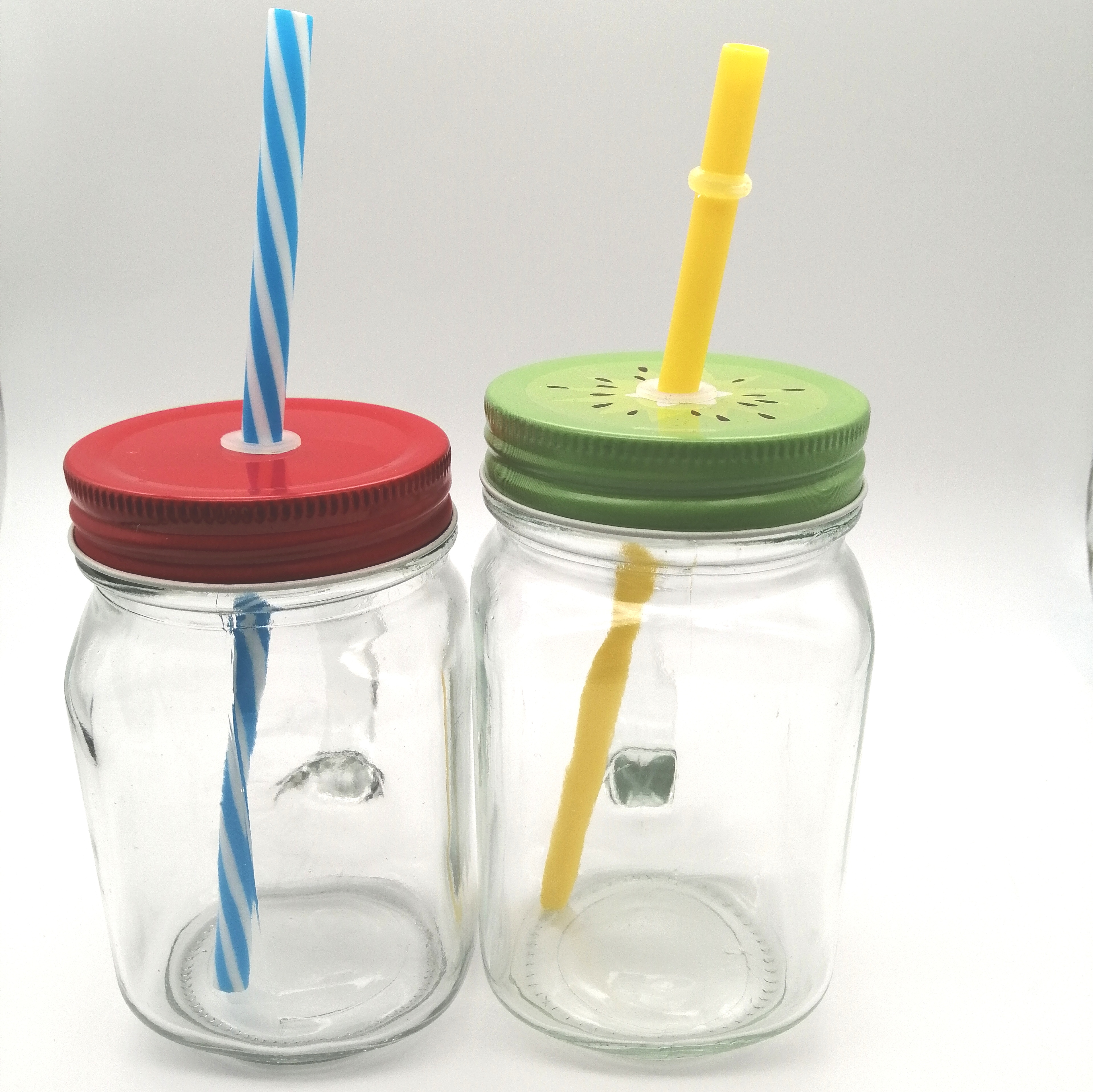 Mason Jar Mugs with Handle and Straws Old Fashioned Drinking Glass 8oz 16 oz