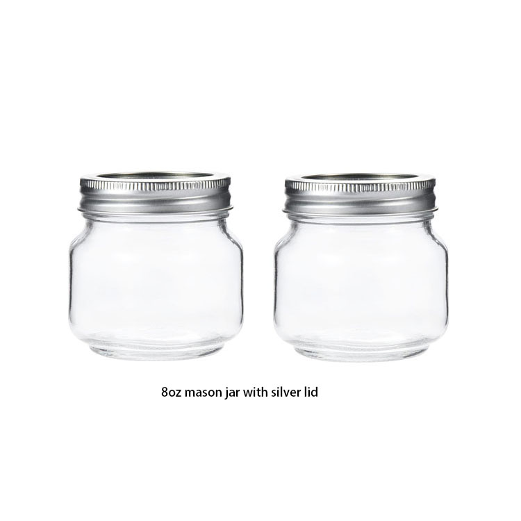 Mason Jars 8 OZ- Small Mason Jars With Silver Lids -1/4 Quart Canning Storage Pickling Jars For Jelly, Jam, Honey, Pickles