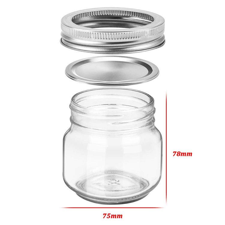 Mason Jars 8 oz With Regular Lids and Bands Ideal for Jam Honey Candle Wedding Favors