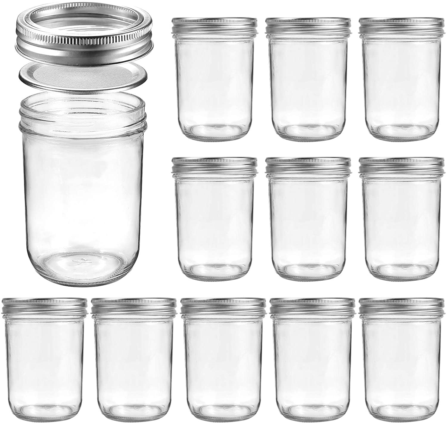 Mason Jars Glass Jelly Jars, Canning Jars With Regular Lids