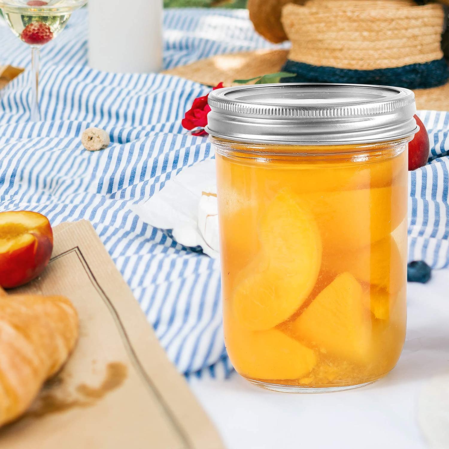 Mason Jars Glass Jelly Jars, Canning Jars With Regular Lids