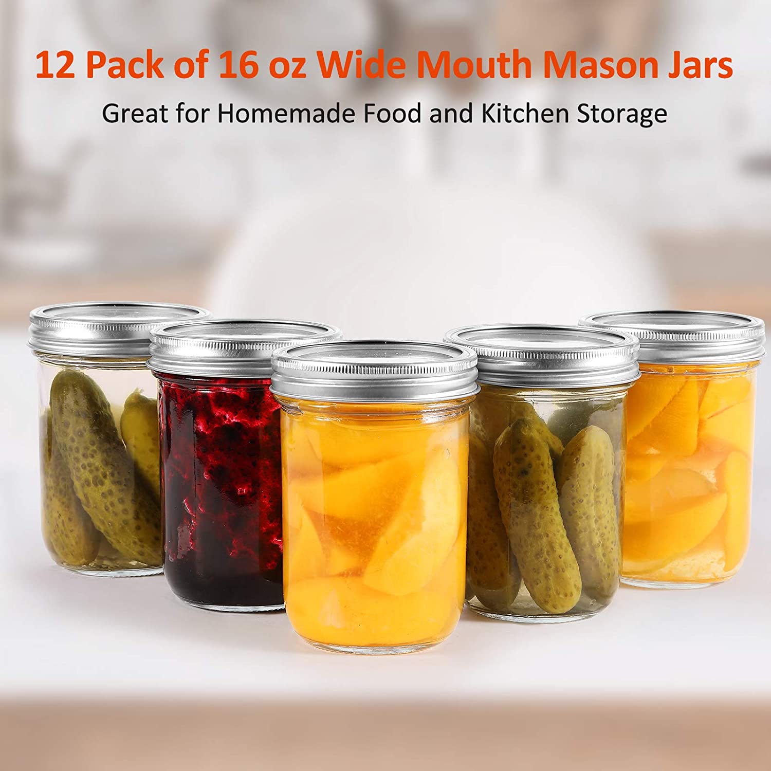 Mason Jars Wide Mouth 16 oz