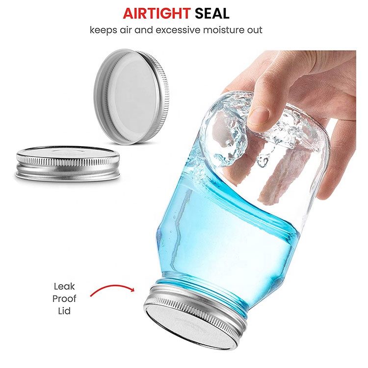 Mason Jars wide mouth clear 32 oz Glass Jars with Silver Metal Lids for Food Storage Canning honey