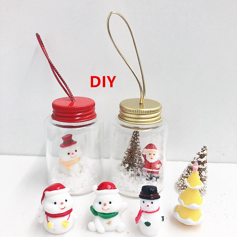 Mason Type Jars Mini Mason Jar with Gold Lid and Plastic Mason Jar Ornament
