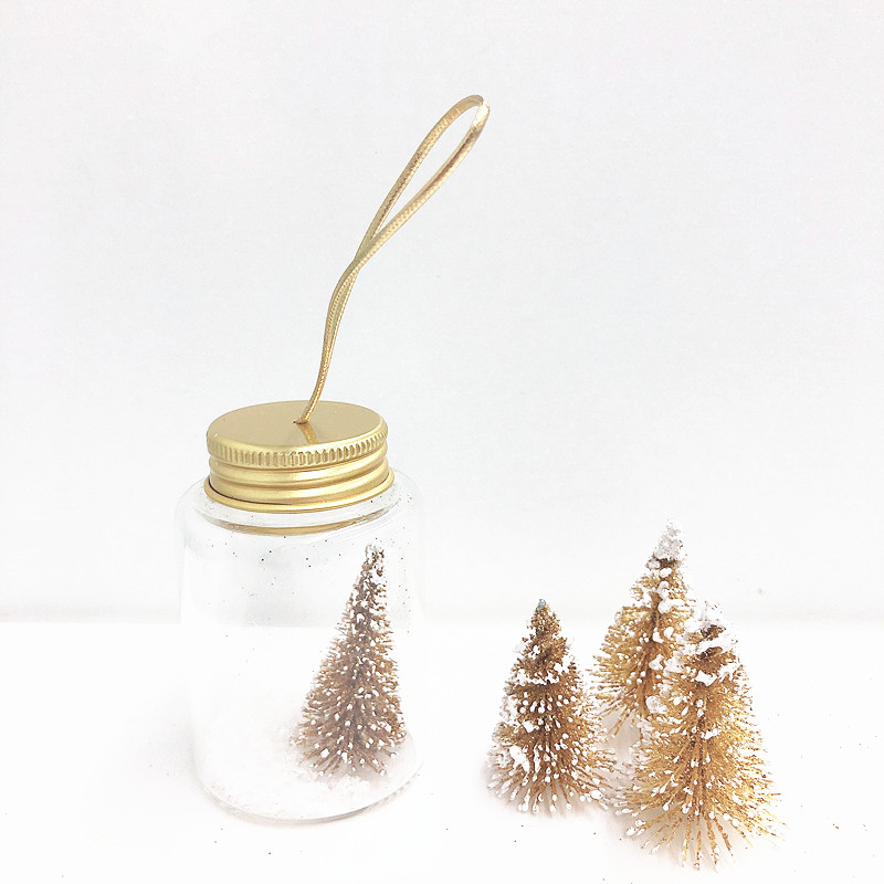Mason Type Jars Mini Mason Jar with Gold Lid and Plastic Mason Jar Ornament