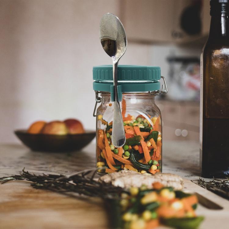 Mason jar food breakfast cup salad mason cup oatmeal mason jar with lid spoon set reusable lid storage tool