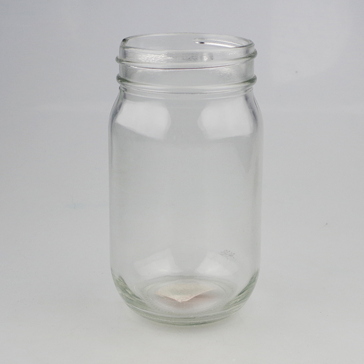Mason jar wholesale Clear 350ml storage glass bottles with golden color mental lid for food container