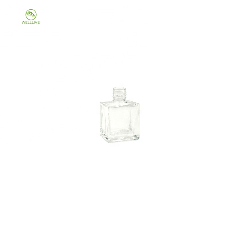 Massage essential oil vials 10ml clear rectangular square glass roller ball bottle with stainless steel roller ball