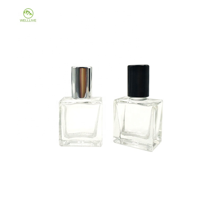 Massage essential oil vials 10ml clear rectangular square glass roller ball bottle with stainless steel roller ball