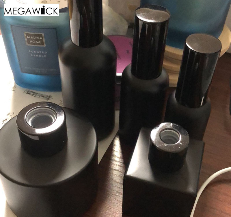 Matt Black Reed Diffuser Bottle 50ml 100ml 200ml,Secret Black Glass Bottle Sets