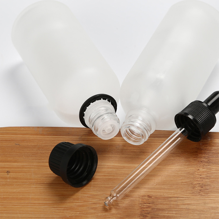 Matt Frosted Clear Black, And Green Glass Dropper Bottle 10ml 15ml 20ml 30 ml 50ml 100ml For Essential Oil /