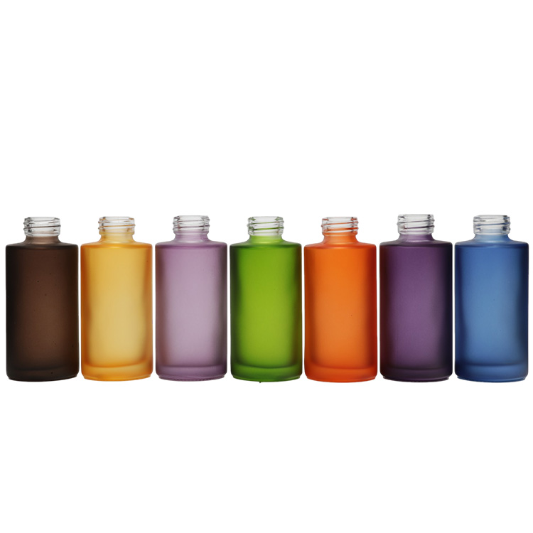 Matt Frosted Purple Blue Yellow Orange And Green Glass Dropper Bottle 5ml 10ml 15ml 20ml 30 Ml 50ml 60ml 100ml For Essential Oil