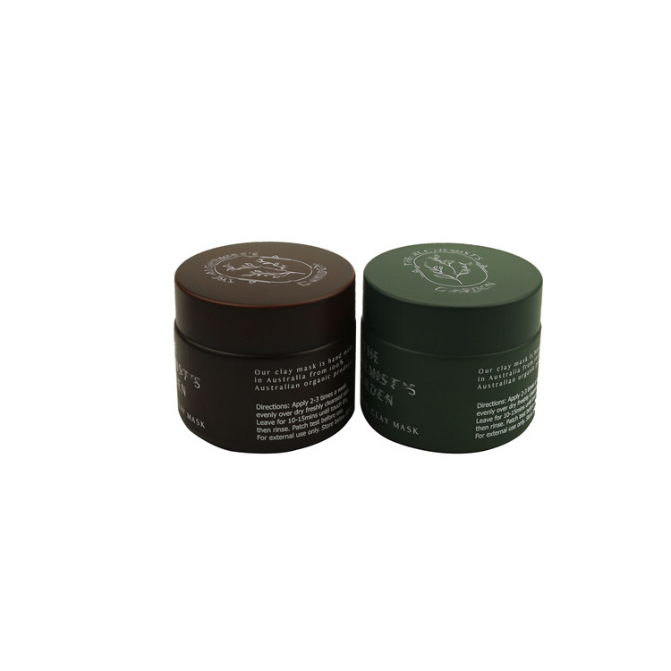 Matt amber brown green pink luxury Empty 50g white porcelain jar with white black cap china suppliers opal white glass jars