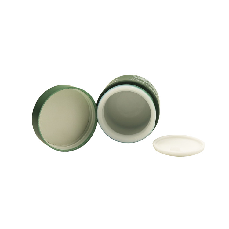 Matt amber brown green pink luxury Empty 50g white porcelain jar with white black cap china suppliers opal white glass jars