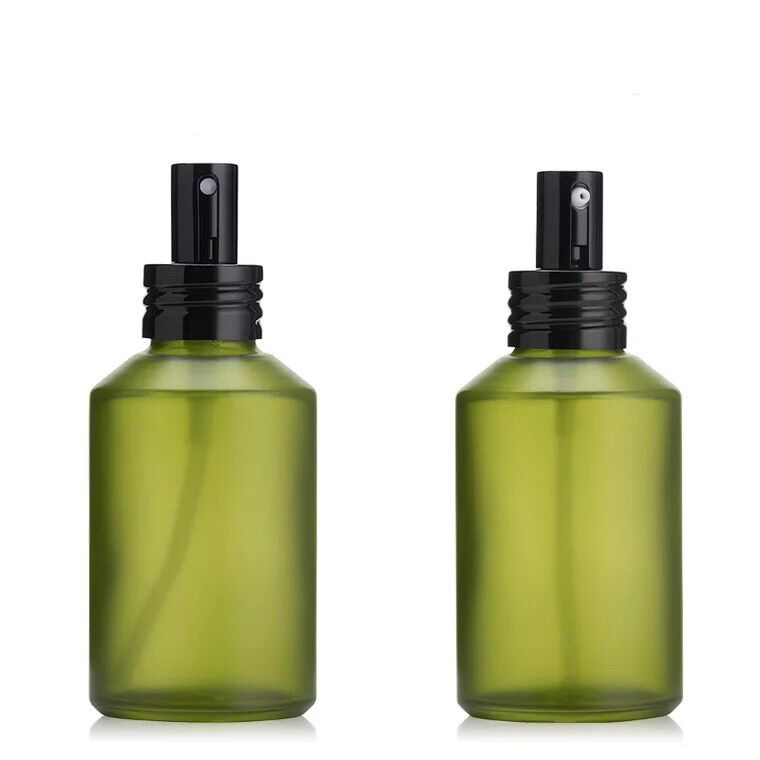Matt black 100ml glass spray bottle empty black toner bottle with pump