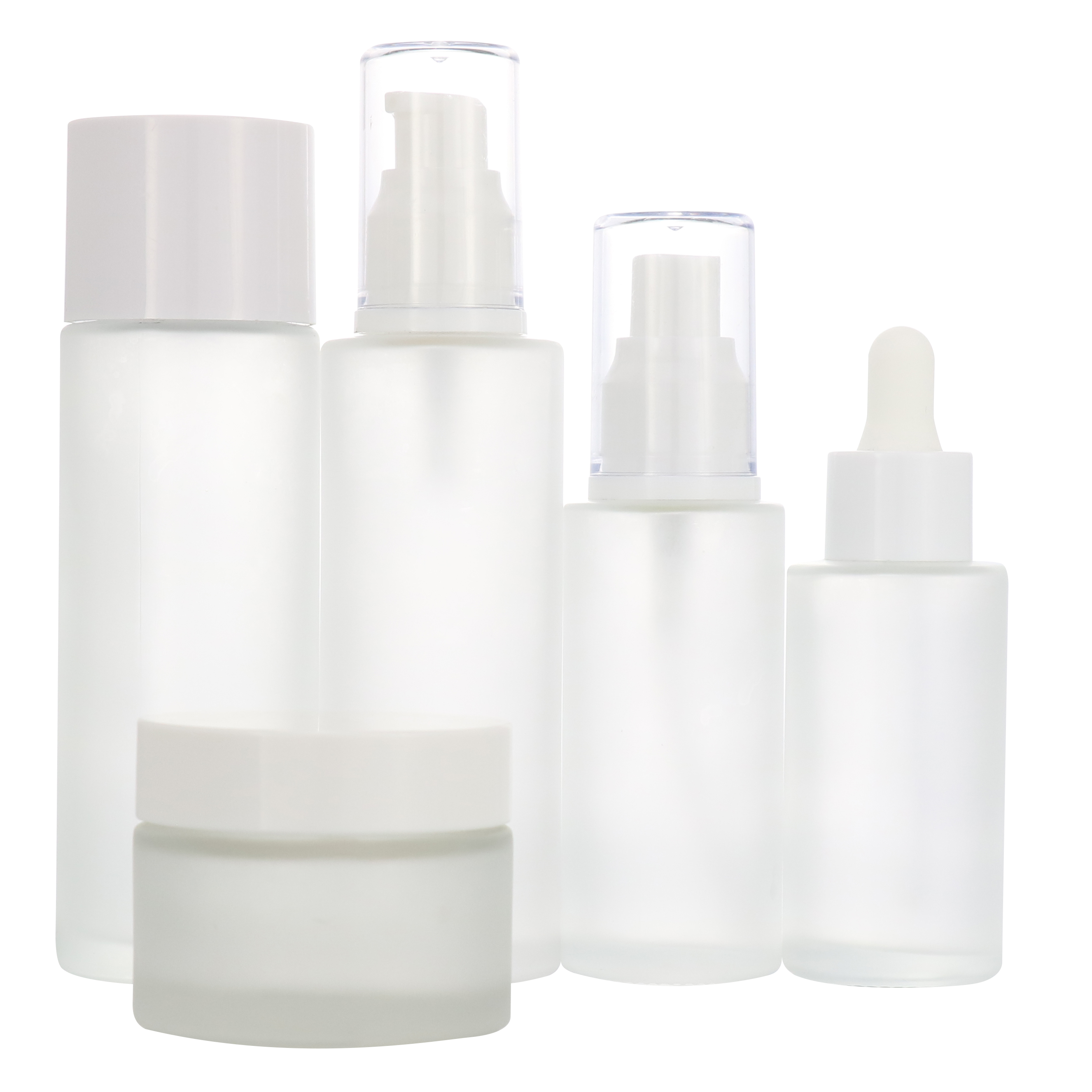 Matt cosmetic 15ml 30ml 40ml amber flat shoulder frosted clear glass dropper bottle for essential oil