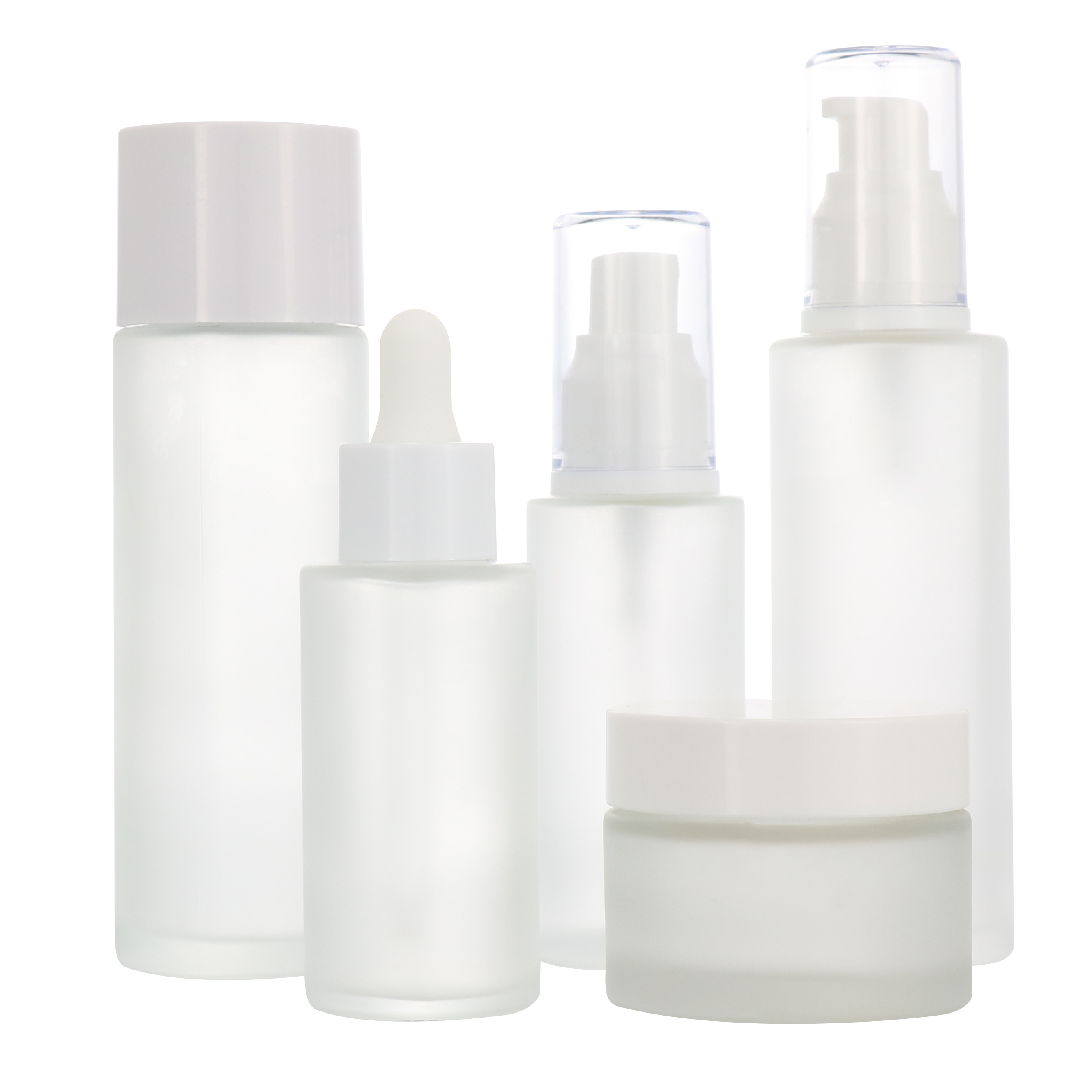 Matt cosmetic 15ml 30ml 40ml amber flat shoulder frosted clear glass dropper bottle for essential oil