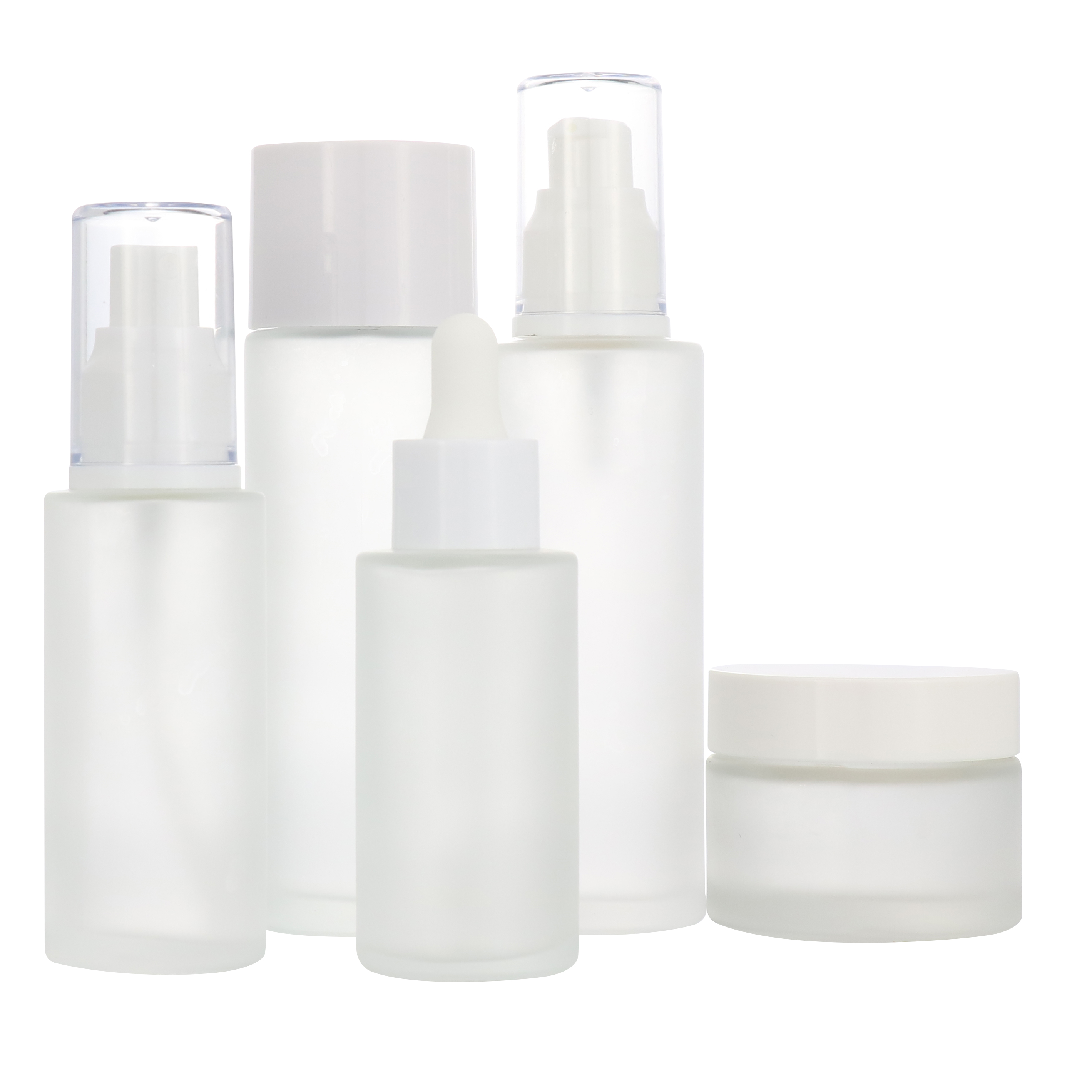 Matt cosmetic 15ml 30ml 40ml amber flat shoulder frosted clear glass dropper bottle for essential oil