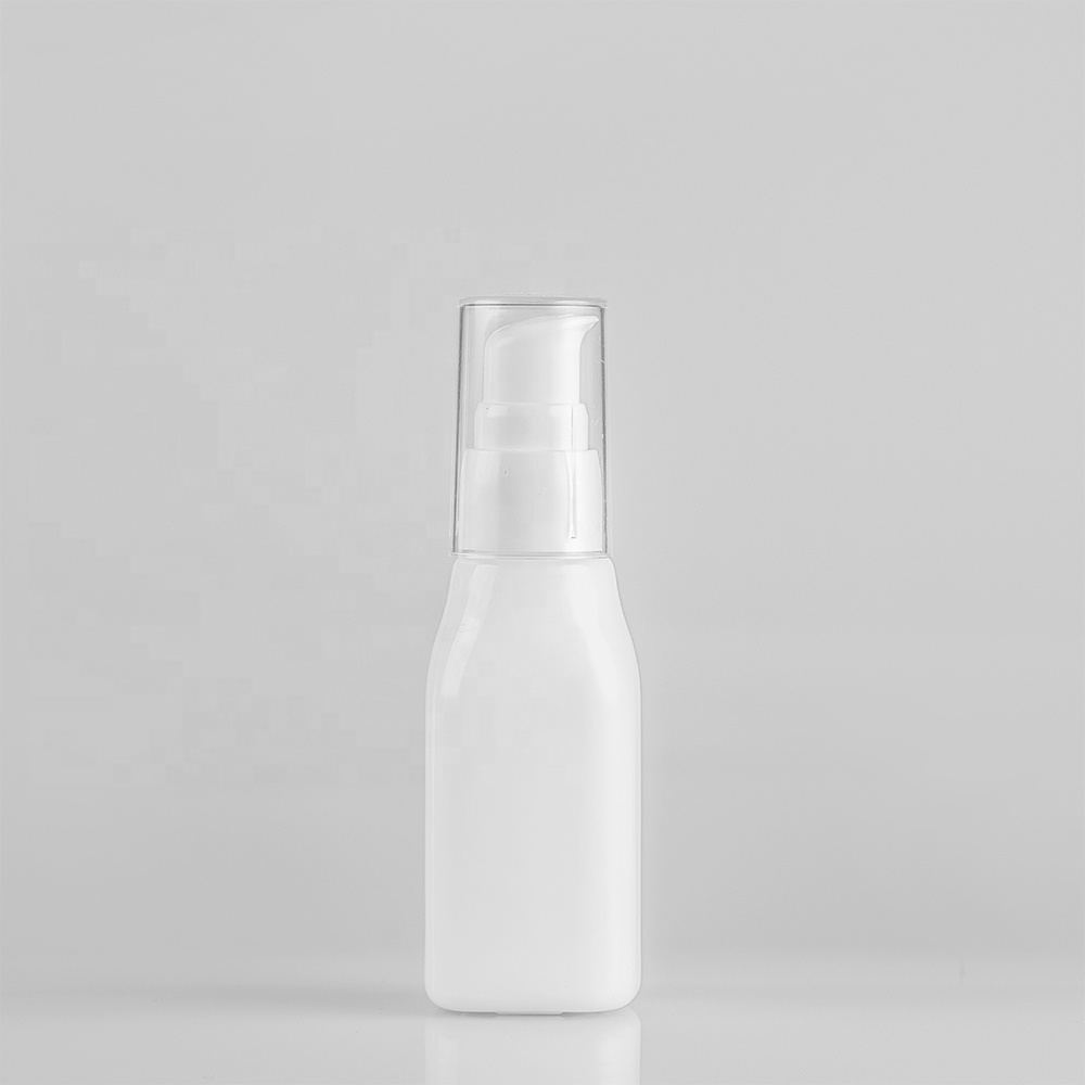Matt finish white bamboo caps glass bottle with spray color for skin care cosmetic packing white opal glass jar