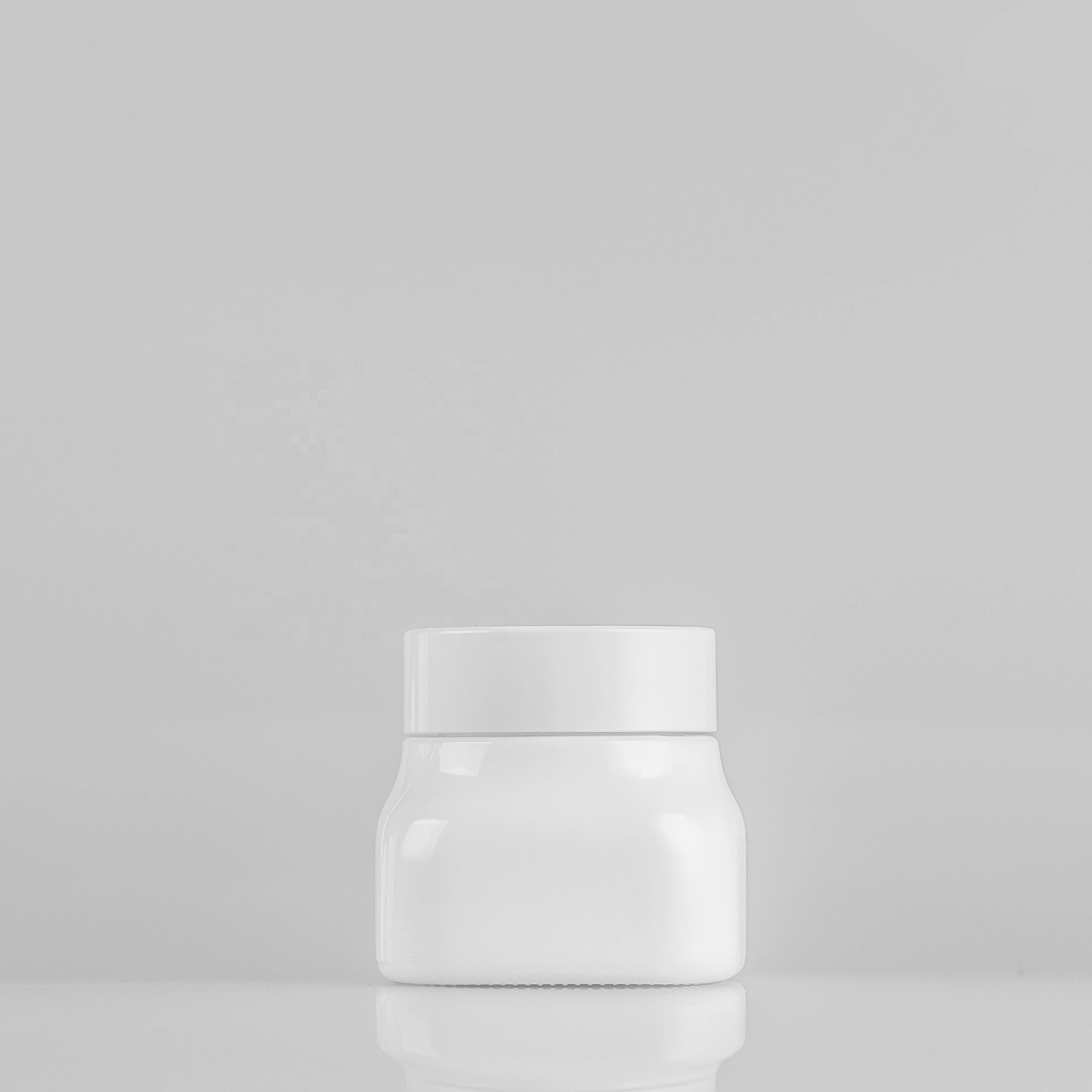 Matt finish white bamboo caps glass bottle with spray color for skin care cosmetic packing white opal glass jar