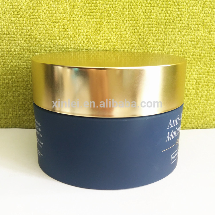 Matt soft touch finish round shape face cream plastic jar 50ml