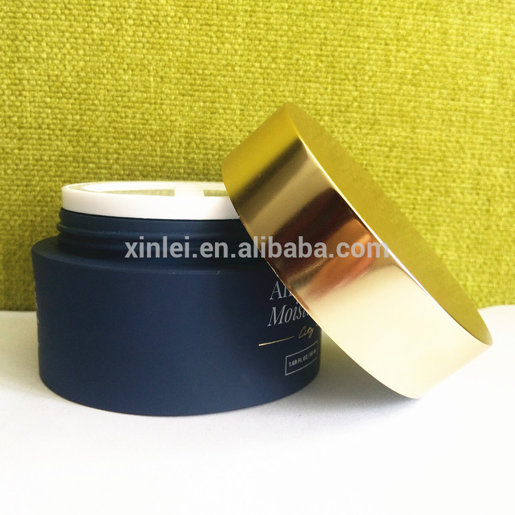 Matt soft touch finish round shape face cream plastic jar 50ml