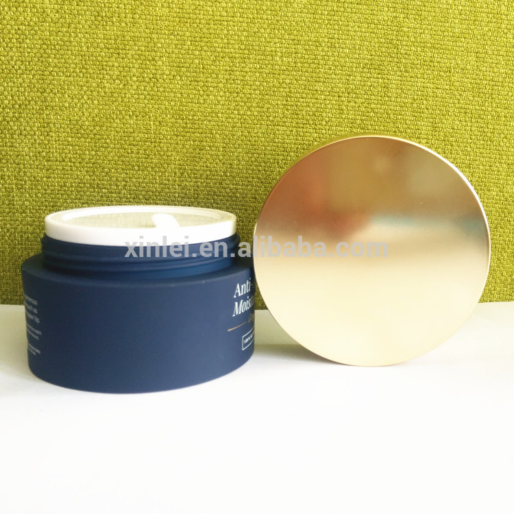 Matt soft touch finish round shape face cream plastic jar 50ml