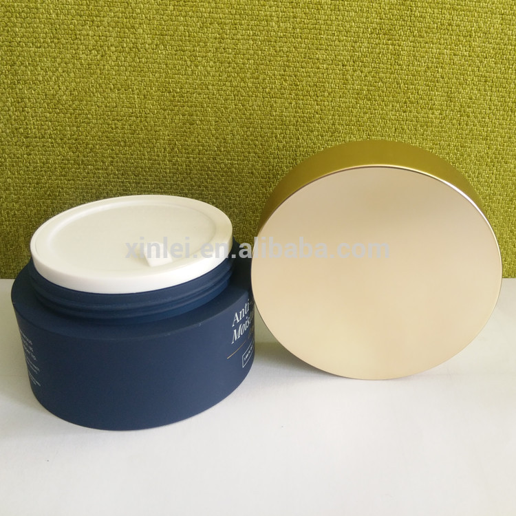 Matt soft touch finish round shape face cream plastic jar 50ml