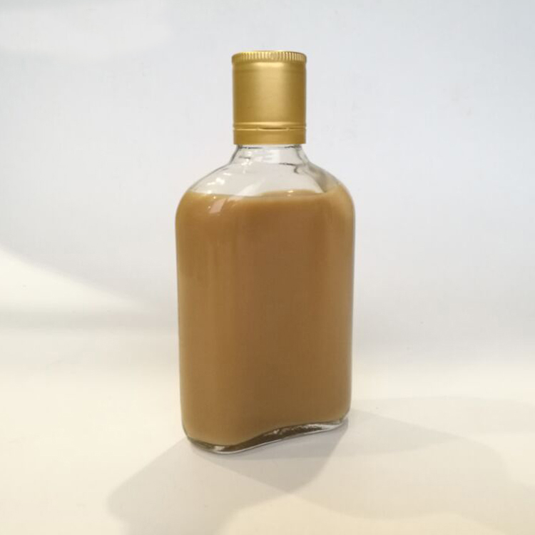 Matte Black 150ml Flat Glass Flask 200ml Cold Brew Coffee Glass Bottles With Black Cap