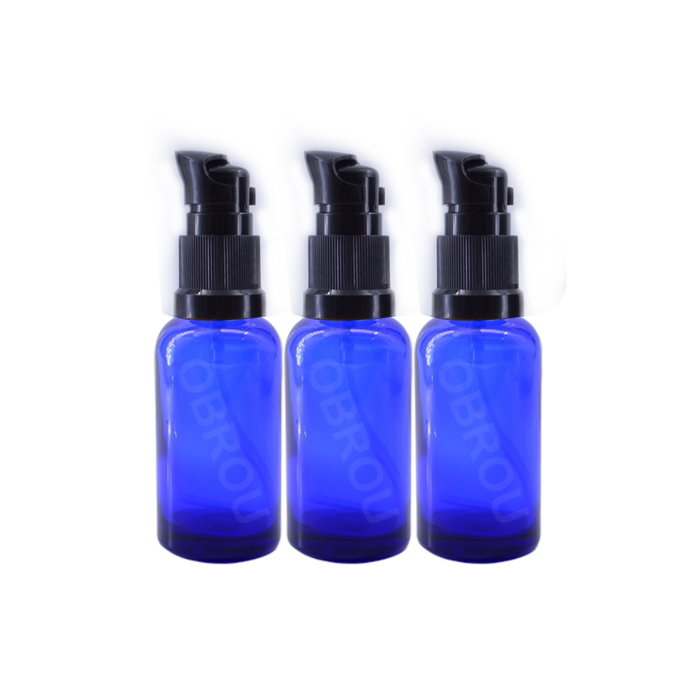 Matte Black Color 10ml 20ml 30ml 50ml 100ml Clear Glass Frosted round Cosmetic Lotion bottle Press Pump Bottle