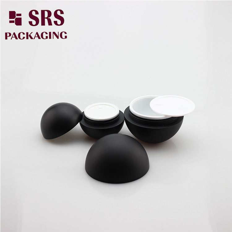 Matte Black Color 5g 50g Cosmetic Ball Jar For Eye Cream