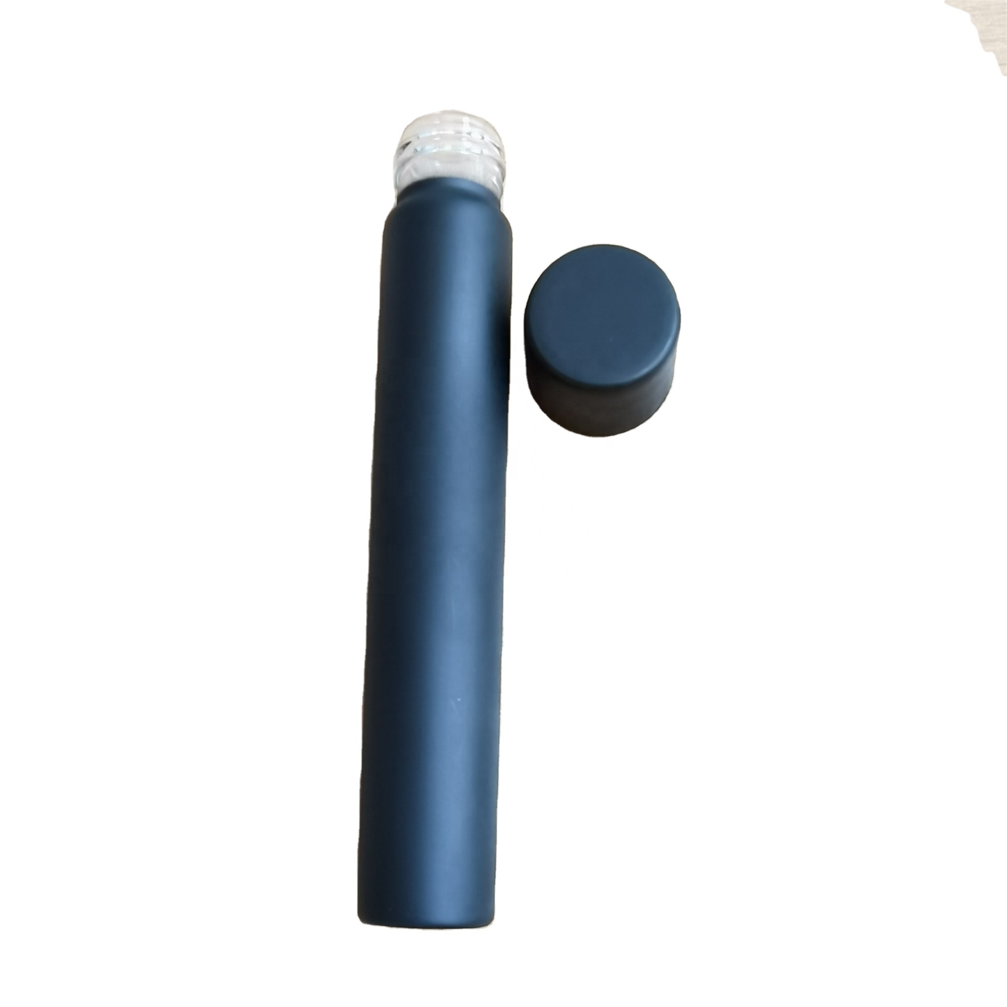 Matte Black Glass Joint Tube With Child Resistant Smooth Lid 20mm Dia x 120mm High