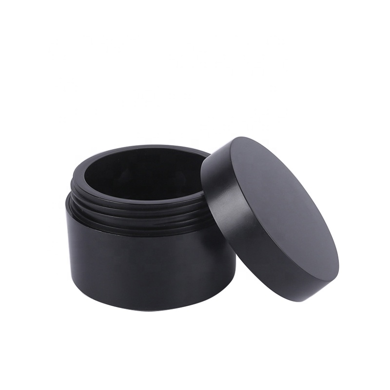 Matte Black PP 50ml Cream Hair Mask Plastic Cosmetic Empty PP Jar with Lid