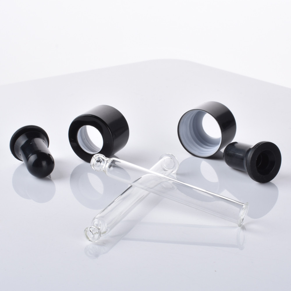 Matte Black White Essential Oil Bottles Round Glass Dropper Essential Oil Bottle
