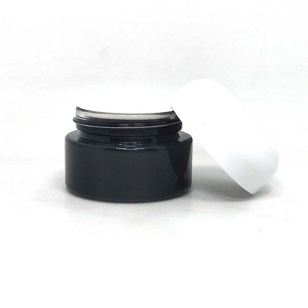 Matte Black  frosted glass cosmetic jar natural cosmetics containers  empty cream jar with oval lid