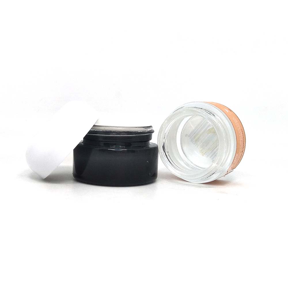Matte Black frosted glass cosmetic jar natural cosmetics containers empty cream jar with oval lid