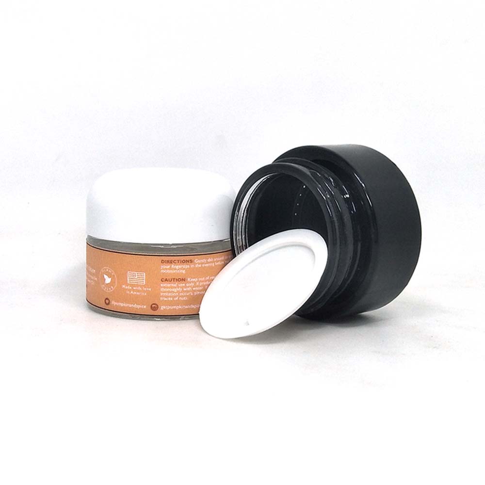 Matte Black frosted glass cosmetic jar natural cosmetics containers empty cream jar with oval lid